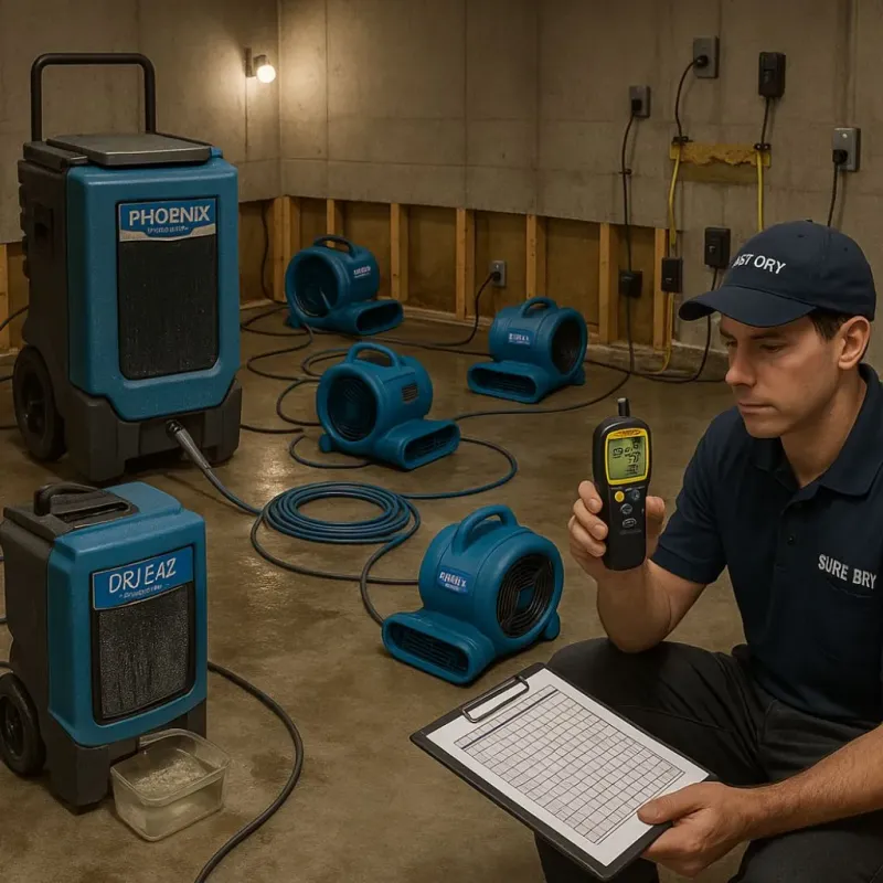 Structural Drying and Dehumidification process in El Portal, FL